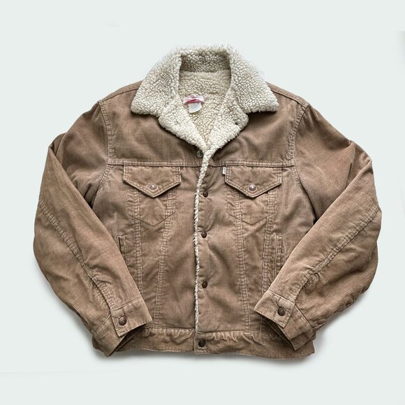 Vintage 1970s Levi's Corduroy Sherpa Chore Jacket, made in the USA - Picture 1 of 12